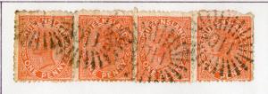 QUEENSLAND 84 USED STRIP/4 SCV $4.00 IN $2.00 ROYALTY
