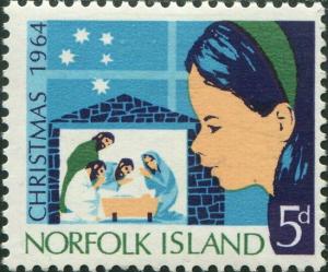 Norfolk Island 1964 SG57 5d Christmas nativity MLH