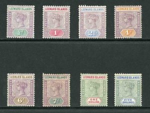 Leeward Islands SG1/8 1890 Set of 8 m/m