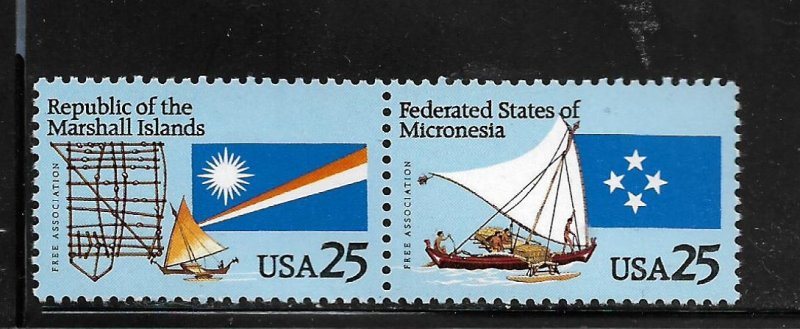 UNITED STATES, 2507A, MNH PAIR, FREE ASSOCIATION