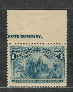 US Sc#230 M/NH/VF-EF, Jumbo! Imprint Single