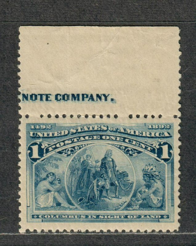 US Sc#230 M/NH/VF-EF, Jumbo! Imprint Single