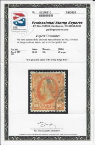 Scott #275 - XF-Used – Outstanding appearance. With 2020 PSE certificate.