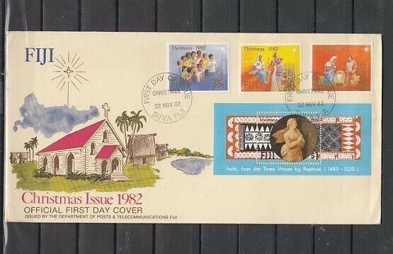 Fiji, Scott cat. 477-480. Christmas issue. First day cover. ^