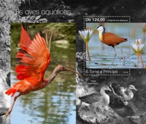 St Thomas - 2019 Water Birds - Stamp Souvenir Sheet - ST190206b