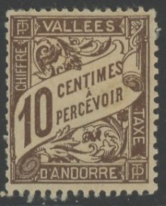 Andorra French J18 * mint HR small ink offset on back (2306B 779)