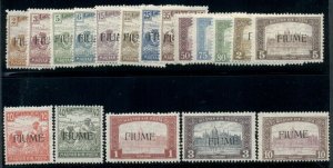 FIUME #3-20a, Complete Ovpt set, og, NH, Scott for hinged $475.00+