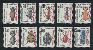 St. Pierre and Miquelon Beetles Insects Postage Due 10v 1986 MNH SG#D569-D578