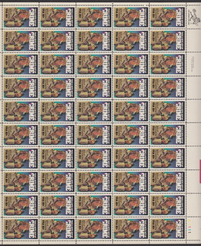 US #2102  McGruff Crime Dog  Full sheet of 50  MNH