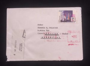 C) 1993. URUGUAY. AIRMAIL ENVELOPE SENT TO ARGENTINA. STAMP OF CHANNEL 5