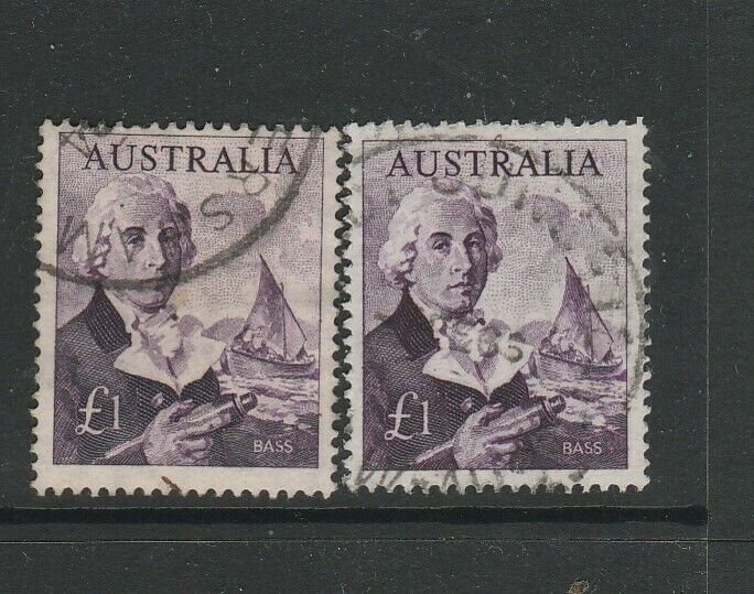 Australia 1963/5 Navigators £1 Both papers Used SG 359 & 359a