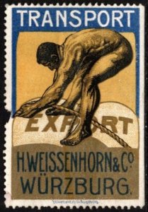 Vintage German Poster Stamp H. Weissenhorn & Company Export Trucking