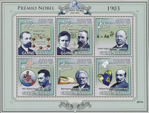 Nobel Prize Stamp Becquerel Curie Arrhenius Finsen Bjornson Cremer S/S MNH #4230