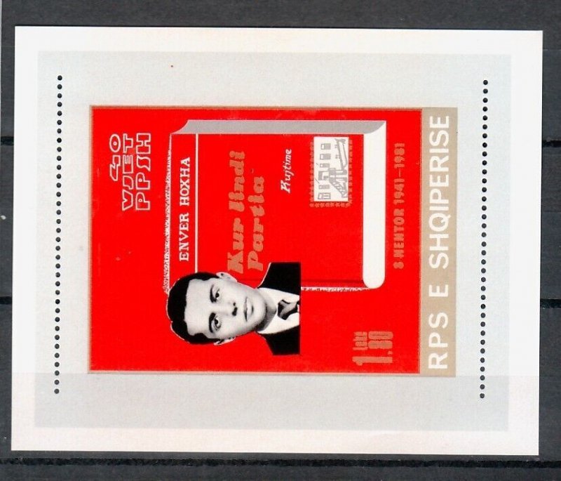 ALBANIA Sc 2010 NH issue of 1981 - SOUVENIR SHEET - WORKERS' PARTY 