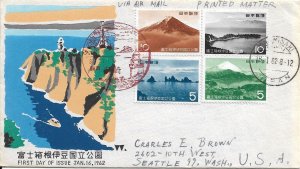 Minamisaki, Japan to Seattle, Wa 1962 National Park FDC (51194)