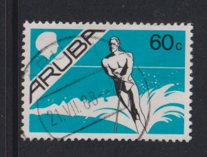 Aruba   #9   used  1986  water skier 60c