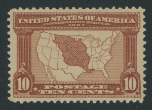 USA 327 - 10 cent Louisiana Purchase - VF/XF Mint hinged with clean PF Cert