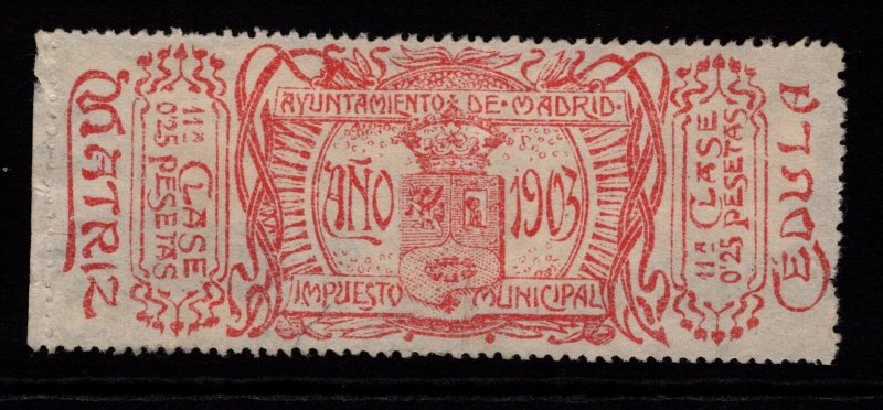 Spain Madrid 1903 .25p Local Mint No Gum or Used - S35726