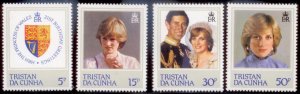 Tristan Da Cunha 1982 SC# 310-13 Priness Diana MNH-OG E32