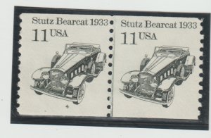 US Scott #2131, Plate #4 Line Pair 1985 Stutz Bearcar 11c FVF MNH