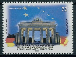 Macedonia 2020 MNH European Union Stamps EU Brandenburg Gate Landmarks 1v Set