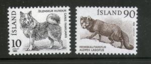 Iceland 1980 Arctic Fox Animals Wildlife Sc 526-7 MNH # 2269