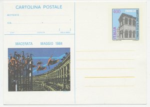 Postal stationery Italy 1984 Sports center - Crane bird