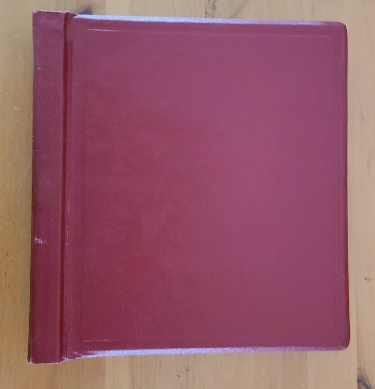 Elbe Stamp Album Binder with Slipcase Red & 48 Quadrille Pages & Glasean 1461-R 