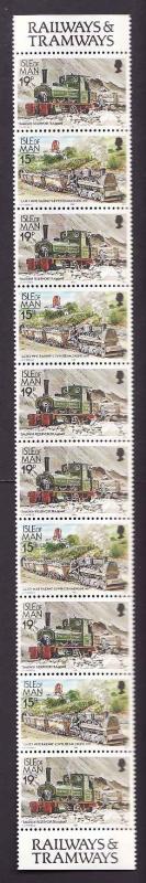 Isle of Man-Sc#358f-unused NH booklet pane-Trains-Locomotives-1988-