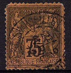 FRANCE 1890 Scott 102 used scv $32.50 less 90%=$3.25 Buy it Now !!