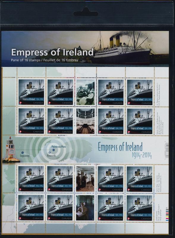 Canada 2745 Sheet MNH Empress of Ireland, Ship, Map