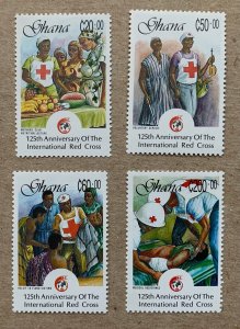 Ghana 1988 Red Cross 125th Anniversary, MNH. Scott 1064-1067, CV $6.20
