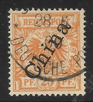 Offices in China - Scott #5  25pf Orange - F- VF Used