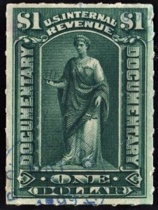 R173 $1.00 Documentary Stamp (1898) Used