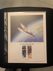 Isle of Man Europa 1991 space FDC panel big size, plastic holder