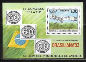 Cuba 2597 BRASILIAN '83 Philatelic Exhibition s.s. MNH