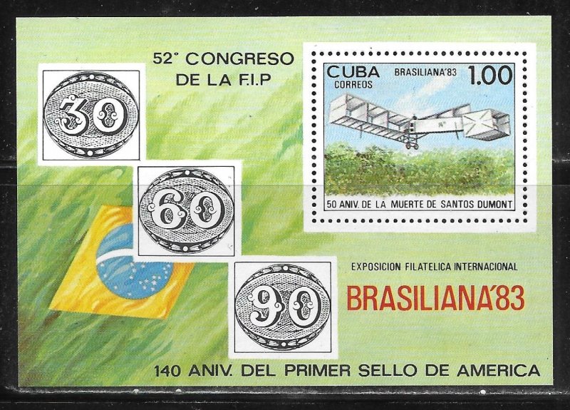 Cuba 2597 BRASILIAN '83 Philatelic Exhibition s.s. MNH