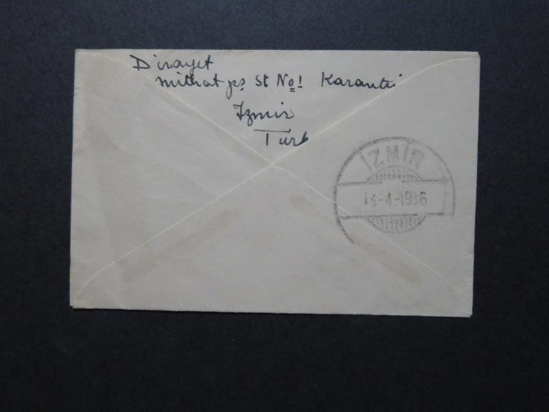 Turkey 1936 Cover to USA / Light Creasing - Z8672