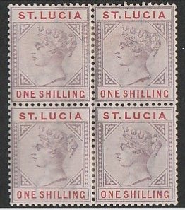 ST LUCIA #37 MINT BLOCK OF FOUR HINGED