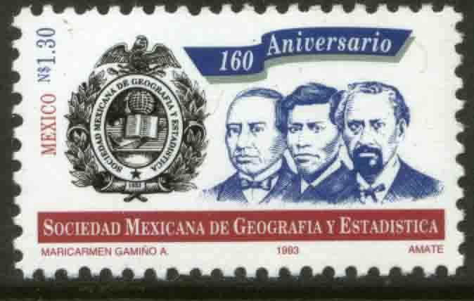 MEXICO 1813, 160th Anniv Mexican Soc of Geography & Statistics. MINT, NH. VF.