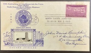 858 Crosby photo cachet North & South Dakota, Montana & Washington FDC 1939