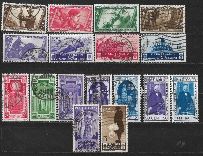 COLLECTION LOT OF 17 ITALY STAMPS 1932+ CV+$43