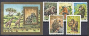 Benin 755-60 MNH Animals SCV6.55