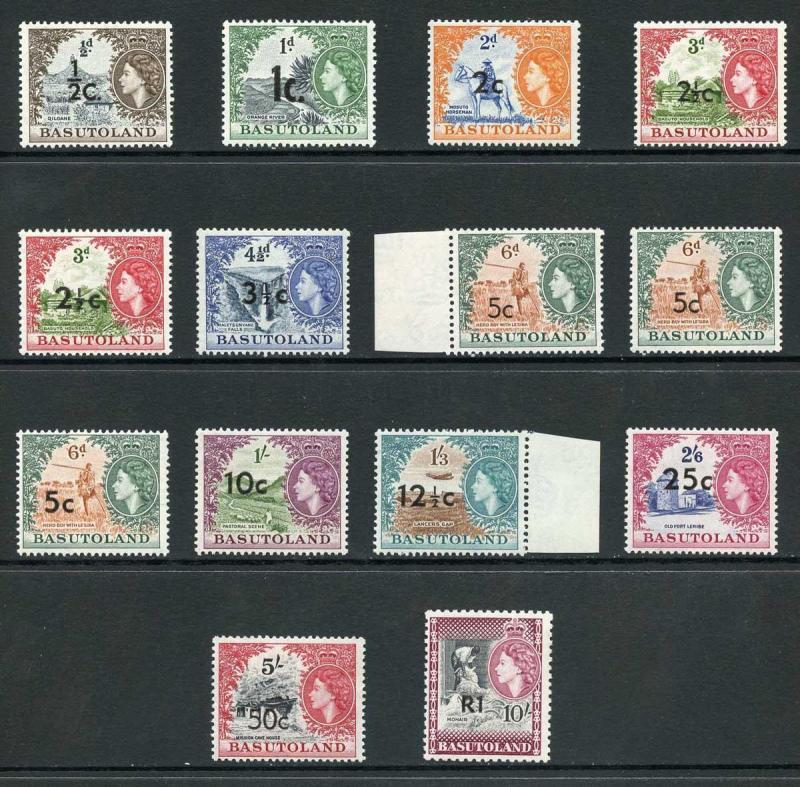 Basutoland SG58/68b 1961 Set some M/M some U/M inc R1