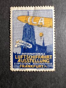 1909 Germany Stamp International Zeppelin Airship Travel Exhibition Frankfurt