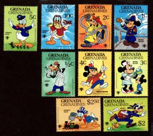 Grenada Grenadines # 350-358 Mint Disney!