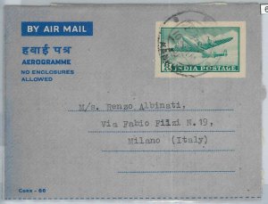 65856 - INDIA - Postal History - STATIONERY AEROGRAMME from KANPUR to ITALY-