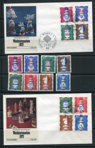 Germany, Berlin Chess Pieces Stamp Sets & First Day Covers MNH 1974