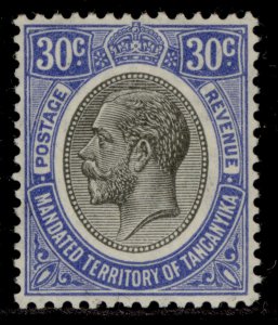 TANGANYIKA GV SG98a, 30c bright blue, LH MINT. Cat £26.