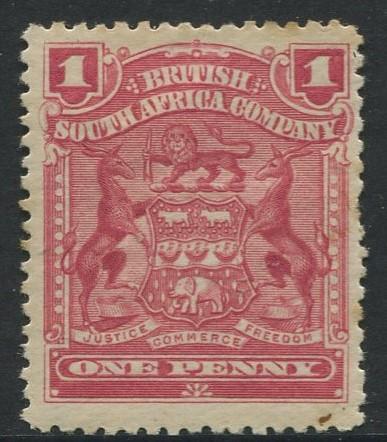 British South Africa - Scott 60 - Definitive -1898 -MH - Single 1p Stamp